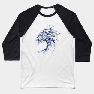 Shark wave Tsunami Baseball T-Shirt